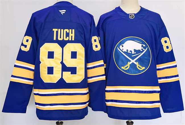 Mens Buffalo Sabres #89 Alex Tuch Blue 2024-25 Stitched Jersey